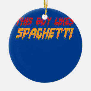 Boy Likes Spaghetti Pasta Chef Noodles Keramisch Ornament