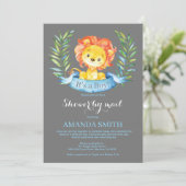 Boy Lion Baby shower door de Uitnodiging van de Po (Staand voorkant)