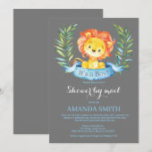 Boy Lion Baby shower door de Uitnodiging van de Po (Voorkant / Achterkant)