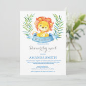 Boy Lion Baby shower door de Uitnodiging van de Po (Staand voorkant)