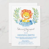 Boy Lion Baby shower door de Uitnodiging van de Po (Voorkant / Achterkant)