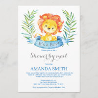 Boy Lion Baby shower door de Uitnodiging van de Po