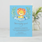 Boy Lion Baby shower door de Uitnodiging van de Po (Staand voorkant)