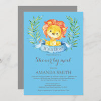 Boy Lion Baby shower door de Uitnodiging van de Po