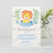 Boy Lion Baby shower door de Uitnodiging van de Po (Staand voorkant)