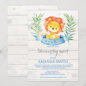 Boy Lion Baby shower door de Uitnodiging van de Po (Voorkant / Achterkant)