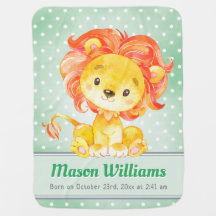 Boy Lion Wild Oerwoud Safari Green Stats Nursery
