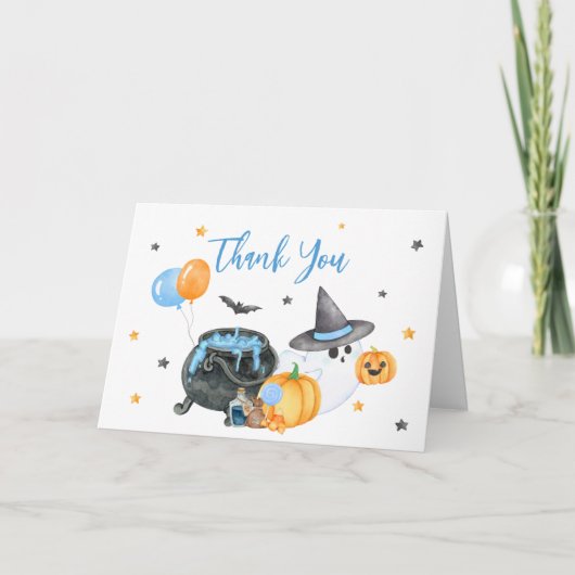 Boy Little Boo Ghost Baby shower Bedankkaart (Voorkant)