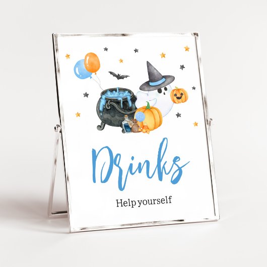 Boy Little Boo Ghost Baby shower Drinken Poster
