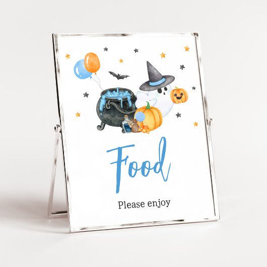 Boy Little Boo Ghost Baby shower Eten Poster