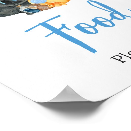 Boy Little Boo Ghost Baby shower Eten Poster (Hoek)