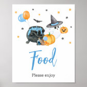 Boy Little Boo Ghost Baby shower Eten Poster (Voorkant)