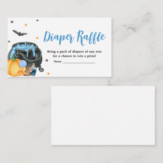 Boy Little Boo Ghost Baby shower Luier Raffle Informatiekaartje (Voorkant / Achterkant)