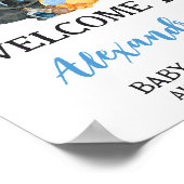 Boy Little Boo Ghost Baby shower Welkom Poster (Hoek)