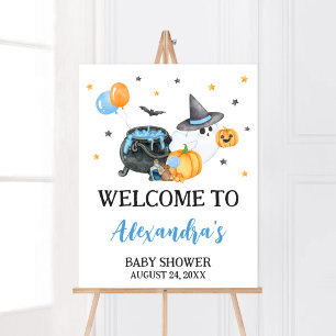 Boy Little Boo Ghost Baby shower Welkom Poster