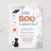 Boy Little Boo Ghost Halloween Baby shower Kaart (Voorkant)