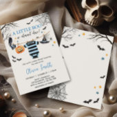 Boy Little Boo Halloween Pumpkin Baby shower Kaart