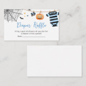 Boy Little Boo Halloween Pumpkin Luier Raffle Informatiekaartje (Voorkant / Achterkant)