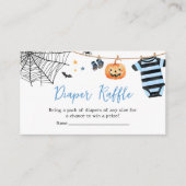 Boy Little Boo Halloween Pumpkin Luier Raffle Informatiekaartje (Voorkant)