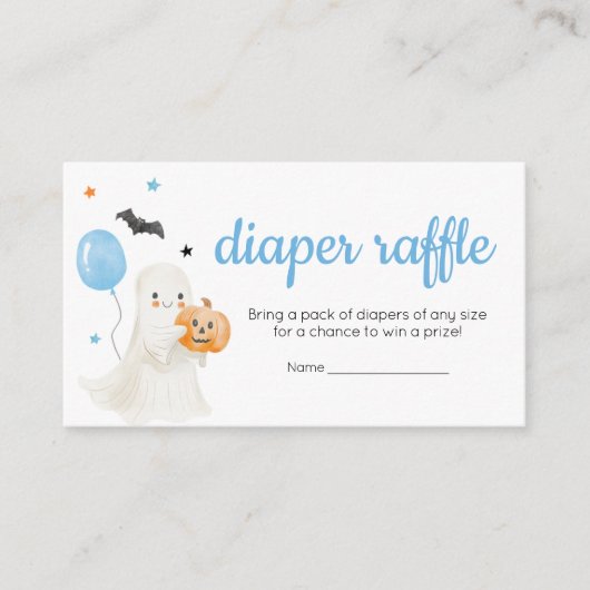 Boy Little Boo is bijna te wijten aan luier Raffle Informatiekaartje (Voorkant)