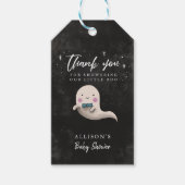 Boy Little Boo Theme Baby shower Dank u Cadeaulabel (Voorkant)