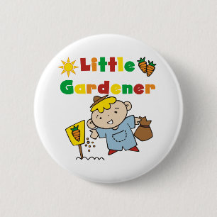 Boy Little Gardener Ronde Button 5,7 Cm