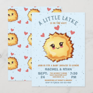Boy Little Latke Chanoeka Baby shower Kaart