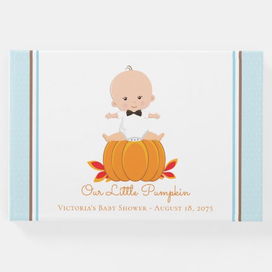 Boy Little Pumpkin Baby shower Gastenboek (Voorkant)