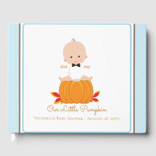 Boy Little Pumpkin Baby shower Gastenboek (Voorkant)