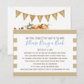 Boy Little Pumpkin Herfst Baby shower Boek Kaart (Voorkant / Achterkant)