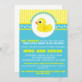 Boy Little Rubber Ducky Baby shower Invitation Kaart (Voorkant / Achterkant)