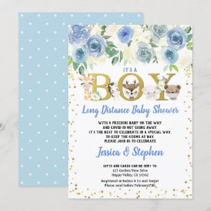 Boy Long Distance Baby shower Pandemic Woodland Kaart