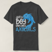 Boy Love Axolotl Unique Amphibian Exotic Axolotl T-shirt (Design voorkant)