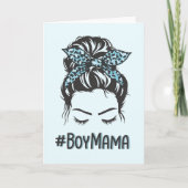 Boy Mama Messy Bun Boy Mam Gifts Kaart (Voorkant)