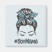 Boy Mama Messy Bun Boy Mam Gifts Magneet (Voorkant)
