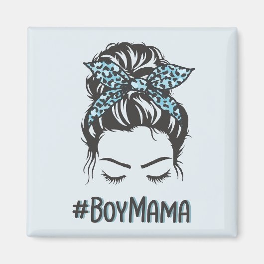 Boy Mama Messy Bun Boy Mam Gifts Magneet (Voorkant)