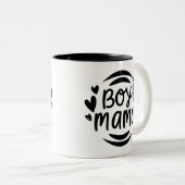 Boy Mama Moederdag Moeder Tweekleurige Koffiemok (Voorkant rechts)