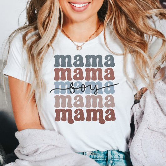 Boy Mama Moederdag Retro T-Shirt