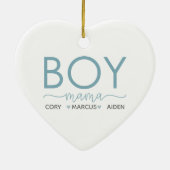 Boy Mama personaliseerde met Names Keramisch Ornament (Achterkant)