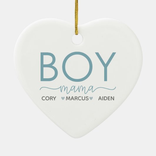 Boy Mama personaliseerde met Names Keramisch Ornament (Achterkant)
