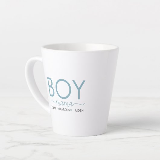 Boy Mama personaliseerde met Names Latte Mok (Linkerhoek)