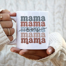 Boy Mama Retro Gestapeld Tweekleurige Koffiemok