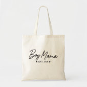 Boy Mama Script Est Year Modern Motherhood Quote Tote Bag (Voorkant)