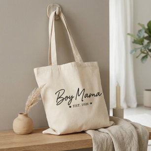 Boy Mama Script Oprichtingsjaar Moderne Moederscha Tote Bag