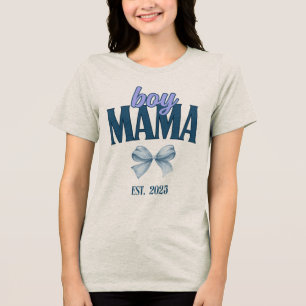 Boy Mama T shirt Custom Est Datum Nieuwe Mama Gift