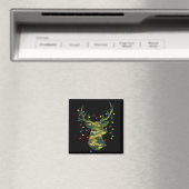 Boy Men Camo Deer Hunting Christmas Light Pajama P Magneet (Insitu (Vaatwasser))