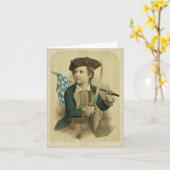  Boy met Amerikaanse Flag Note Kaart (Gele Bloem)