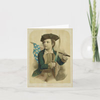 Boy met Amerikaanse Flag Note Kaart