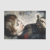  Boy met Schildpadportret Decoupage Tissuepapier (Voorkant)