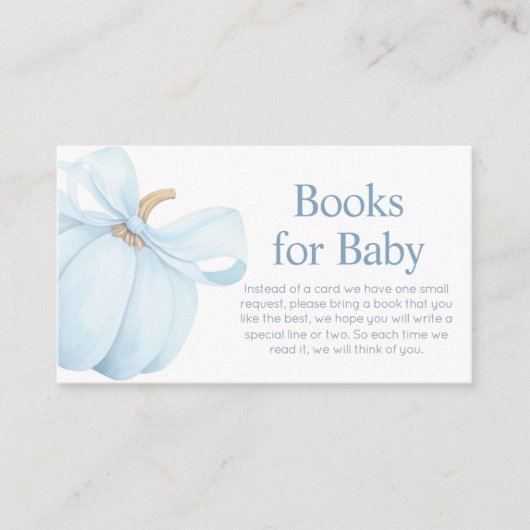 Boy Minimalist Little Pumpkin Baby Books for Baby Informatiekaartje (Voorkant)